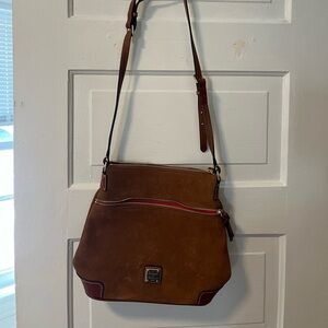 Dooney & Bourke Tan Leather Bag with Red Interior